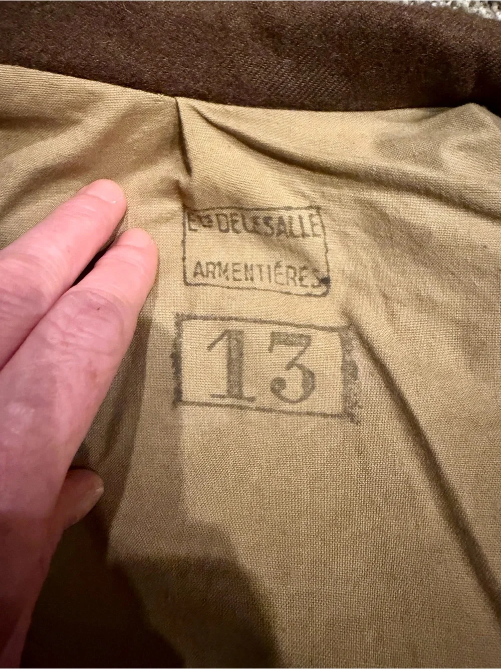 Men's French Military Field Jacket — Brass Button Detail